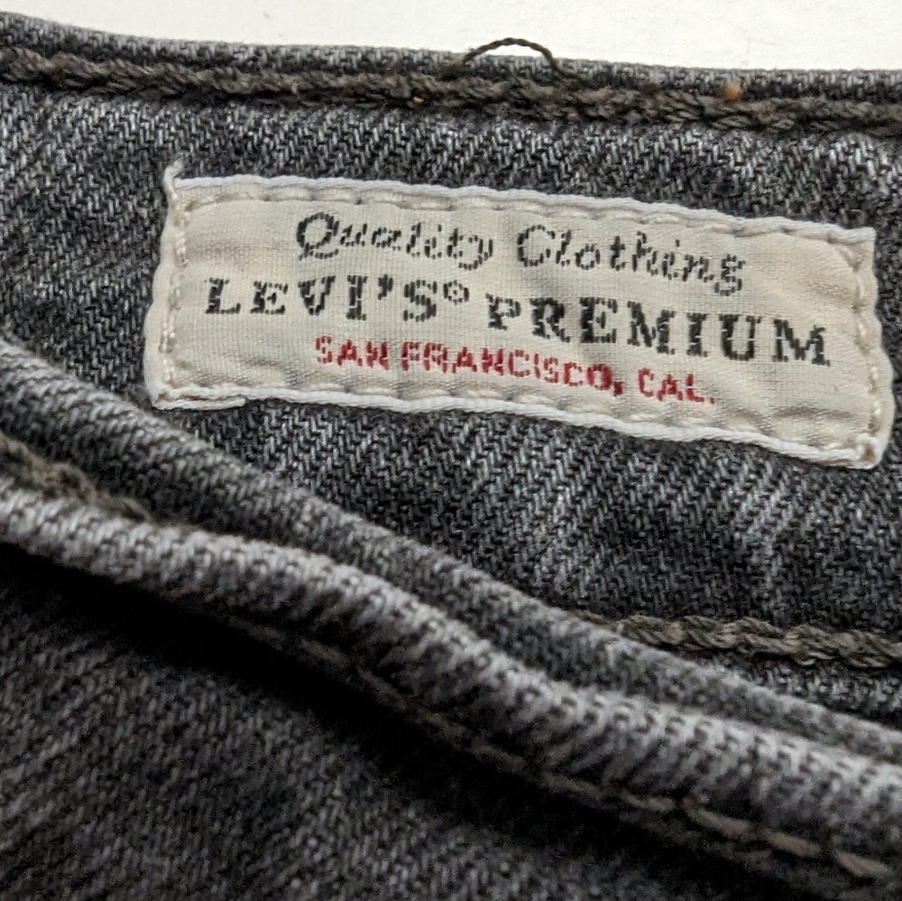Levi’s Premium Gray High Waisted Jeans Wedgie Skinny Cropped 20W Black - Picture 4 of 10